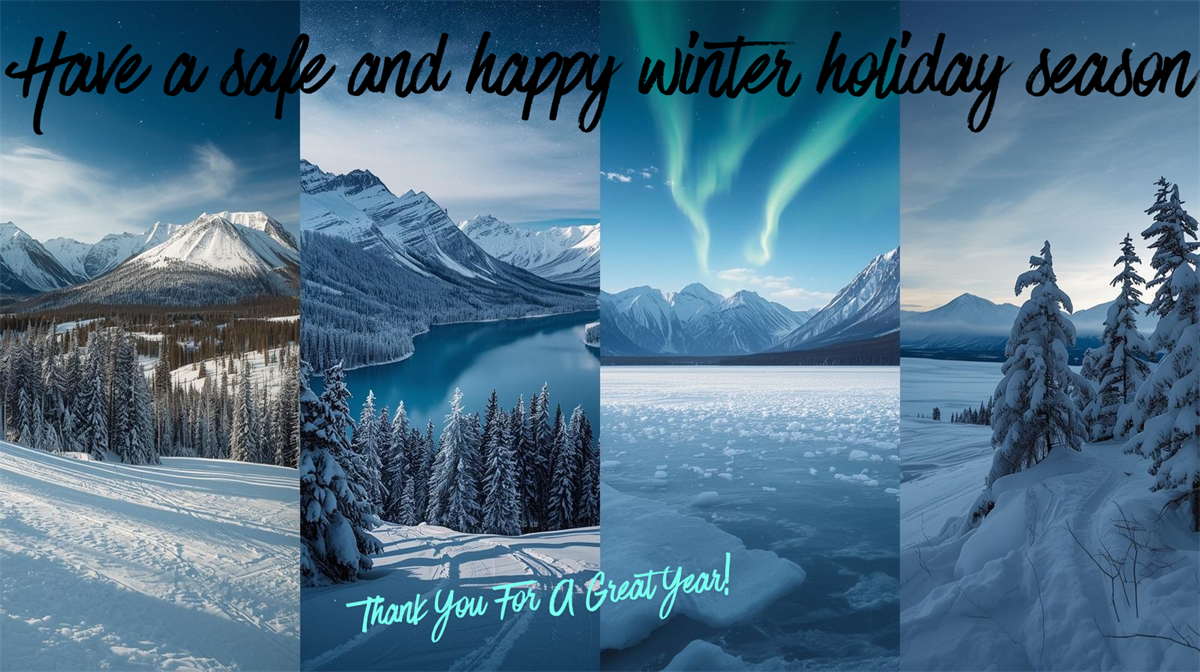 Thank you happy holidays from the Pacific Northwest